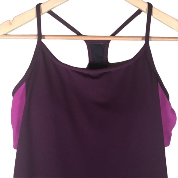 Fabletics tank top Norwalk purple built in bra Gym Workout Athletic Running - Picture 2 of 9